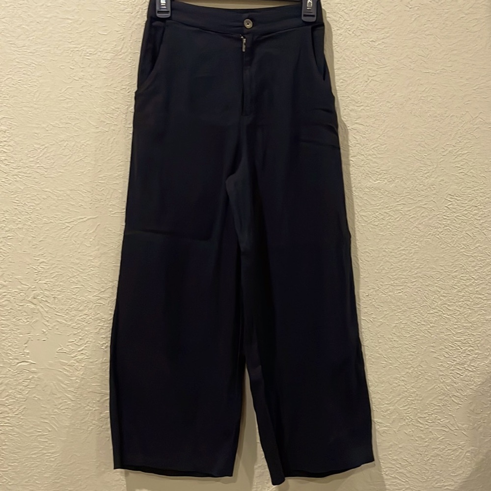 NWT Hollister Black Linen Ultra High Waist Pants Flowy Size Small